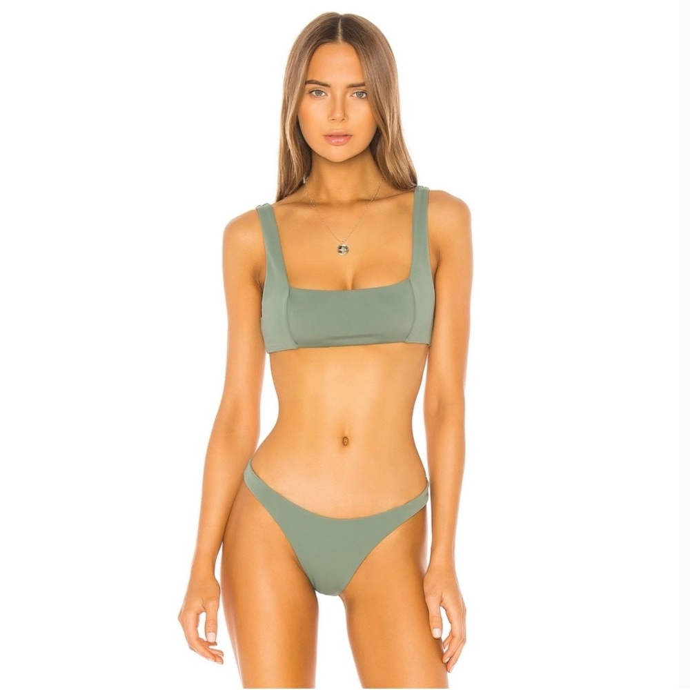 Mara Hoffman | Meli Bikini Pullover Top Army Green | Size XS